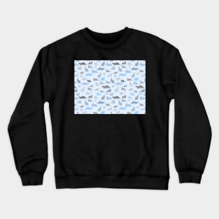 Blue Ferrets Pattern Crewneck Sweatshirt